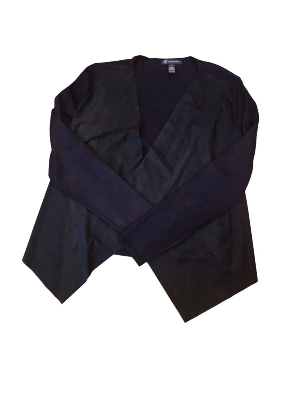 INC International Concepts Black Open-Front Cardigan XL Rayon/Nylon Blend